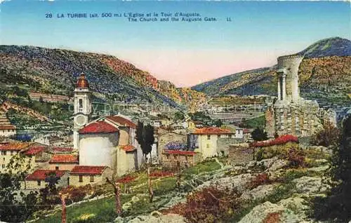 AK / Ansichtskarte La_Turbie_NICE_06_Alpes Maritimes Panorama Eglise et la Tour d Auguste 