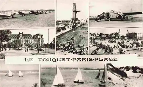 AK / Ansichtskarte LE_TOUQUET PARIS PLAGE_62_Pas de Calais Vues d ensemble Piscine Avions Plage 