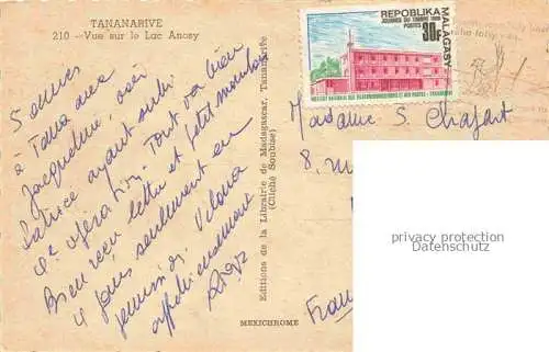 AK / Ansichtskarte Tananarive Antananarivo Madagaskar Vue sur le Lac Anosy