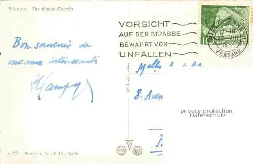 AK / Ansichtskarte Biel_Bienne_BE Panorama Ansicht von Magglingen aus Alpen 