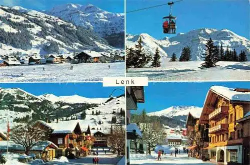 AK / Ansichtskarte Lenk_Simmental_BE Ortsmotive Wintersporplatz Alpen Skipiste Sessellift 