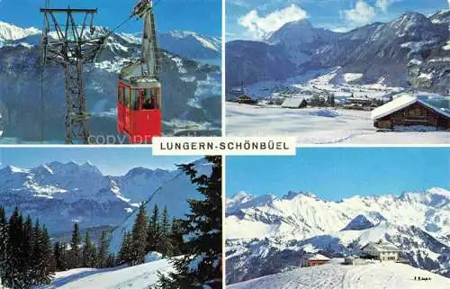 AK / Ansichtskarte Lungern_Obwalden_OW Panorama Wintersportplatz Alpen Luftseilbahn Wetterhorngruppe Berghaus Schoenbueel 