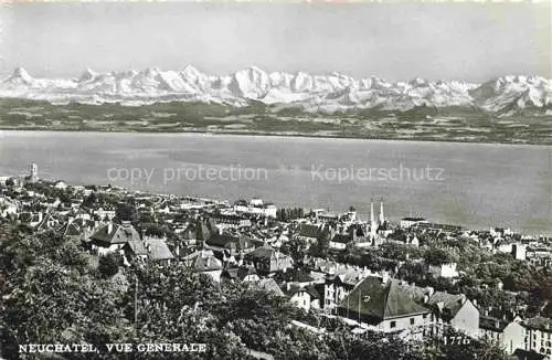 AK / Ansichtskarte Neuchatel_NE Vue generale Lac et les Alpes Neuchatel NE