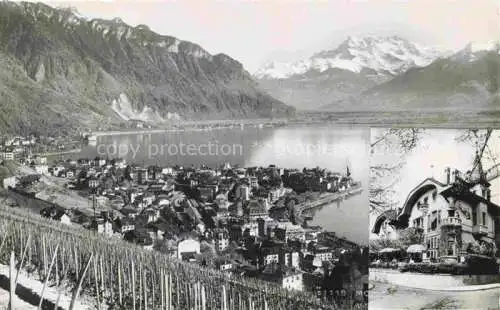 AK / Ansichtskarte MONTREUX__VD Panorama Lac Leman Hotel Villa Valaisanne 