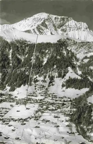 AK / Ansichtskarte Adelboden_BE Panorama Blick gegen Gsuer Sesselbahn Schwandfeldspitz 