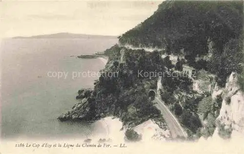 AK / Ansichtskarte Eze sur Mer_06 Vue panoramique Cap d Eze et la ligne du chemin de fer 
