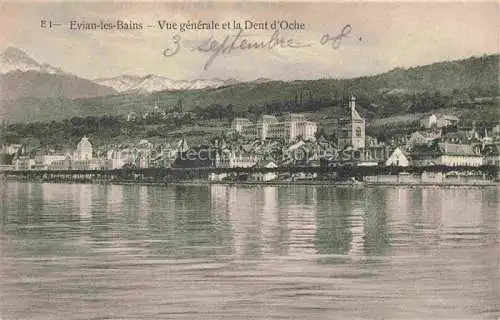 AK / Ansichtskarte Evian les Bains_74_Haute Savoie Vue generale et la Dent d Oche 