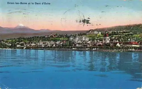 AK / Ansichtskarte Evian les Bains_74_Haute Savoie Vue generale et la Dent d Oche 