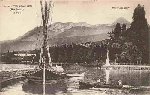 AK / Ansichtskarte Evian les Bains_74_Haute Savoie Le port Lac Leman Dent d Oche 