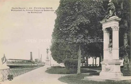 AK / Ansichtskarte Evian les Bains_74_Haute Savoie Monument du Prince Gregoire Bassaraba de Brancovan 