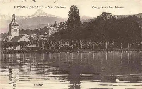 AK / Ansichtskarte Evian les Bains_74_Haute Savoie Vue generale vue prise du Lac Leman 