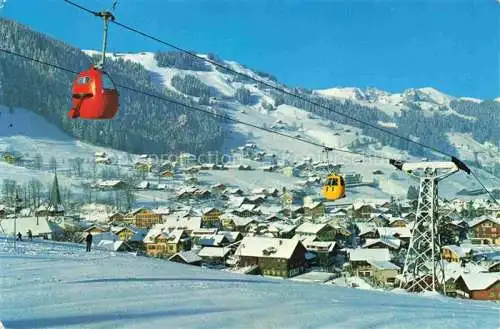 AK / Ansichtskarte Zweisimmen_BE Panorama Wintersportplatz Berner Alpen Gondelbahn 