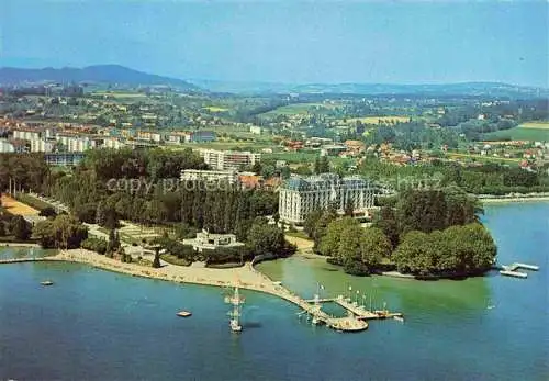 AK / Ansichtskarte ANNECY_74_Haute Savoie Vue aerienne sur la plage et l Imperial Palace Hotel 