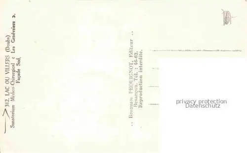 AK / Ansichtskarte Lac_ou_Villers_Villers le Lac_Pontarlier_25_Doubs Sanatorium Medico Chirugical Les Genevriers 