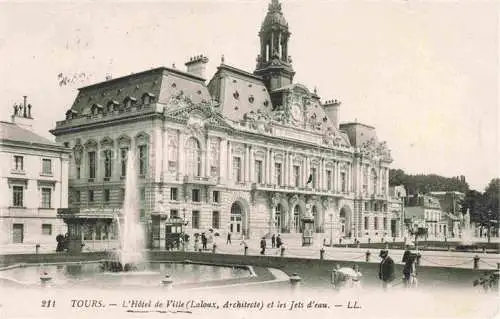 AK / Ansichtskarte TOURS_37_Indre et Loire Hotel de Ville et les Jets d eau 