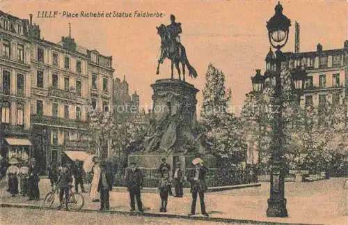 AK / Ansichtskarte LILLE_59_Nord Place Richebe et Statue Faidherbe 