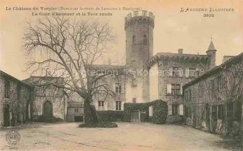 AK / Ansichtskarte Vergier_Chateau_de_Desaignes_Tournon_07_Ardeche La Cour d honneur et la Tour ronde 