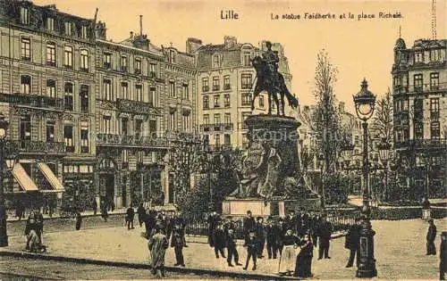 AK / Ansichtskarte LILLE_59_Nord La statue Faidberbe et la place Richele 