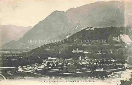 AK / Ansichtskarte Faverges_Annnecy_74_Haute Savoie Vue generale et le Mont Blanc 