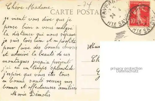 AK / Ansichtskarte Faverges_Annnecy_74_Haute Savoie Vue generale et le Mont Blanc 