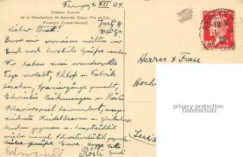 AK / Ansichtskarte Faverges_Annnecy_74_Haute Savoie Chateau Ouvrier de Faverges 