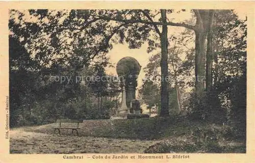 AK / Ansichtskarte Cambrai_59_Nord Coin du Jardin et Monument L Bleriot Feldpost 