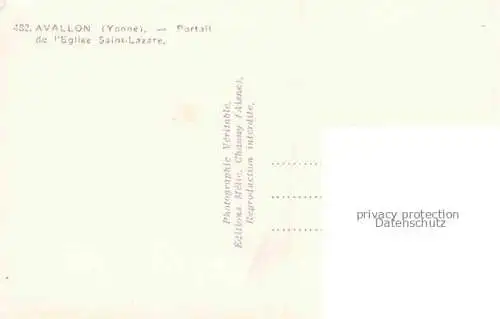 AK / Ansichtskarte Avallon_89_Yonne Portail de l Eglise Saint Lazare 