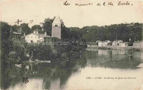 AK / Ansichtskarte LYON_69_Rhone Ile Barbe et Quai de Caluire 