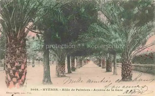 AK / Ansichtskarte HYERES les Palmiers_HYERES les Salins_83_Var Allee de Palmiers Avenue de la Gare 