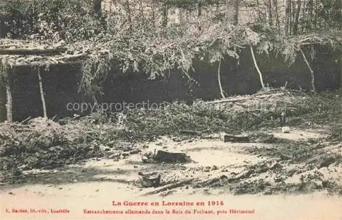 AK / Ansichtskarte Frehaut_Herimenil_Luneville_54_Meurthe et Moselle La Guerre en Lorraine en 1914 Retranchements allemands dans le Bois du Frehaut 