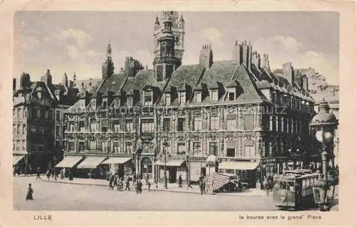 AK / Ansichtskarte LILLE_59_Nord La Bourse avec la Grande Place Feldpost 