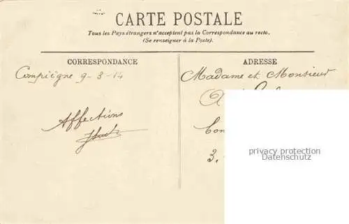 AK / Ansichtskarte COMPIEGNE_60_Oise Chateau une allee du parc Monument Statue 