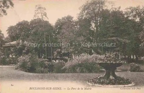 AK / Ansichtskarte BOULOGNE SUR SEINE_BOULOGNE BILLANCOURT_92 Le Parc de la Mairie 