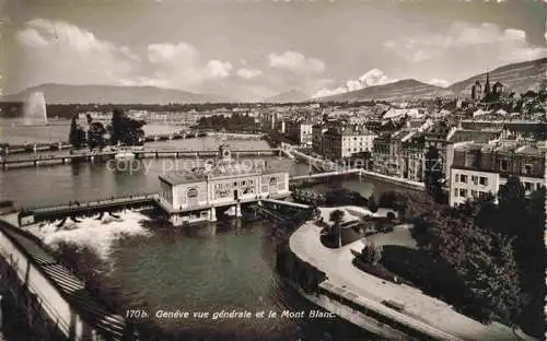 AK / Ansichtskarte GENEVE_Genf_GE Vue generale et le Mont Blanc 