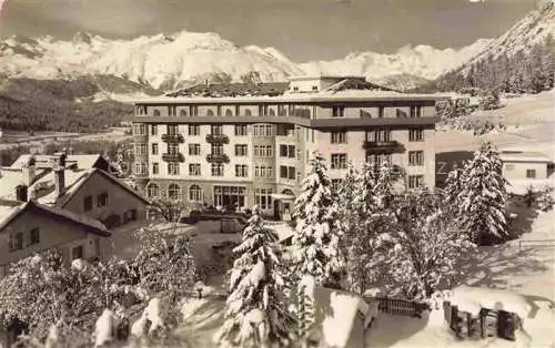AK / Ansichtskarte Pontresina_GR Hotel Schweizerhof Winterpanorama Alpen 