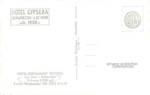 AK / Ansichtskarte Schwarzsee_FR Hotel Restaurant Gypsera Lac Noir Alpenpanorama 