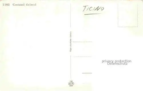 AK / Ansichtskarte Ticino_Tessin_Region Costumi ticinesi Trachten 