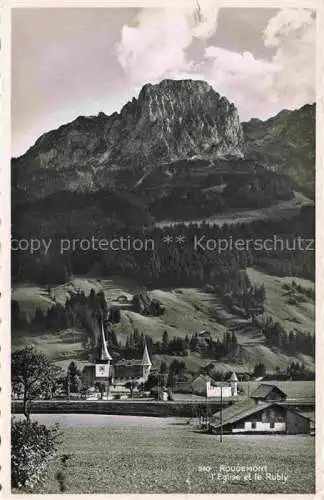 AK / Ansichtskarte Rougemont_Pays d_Enhaut_VD Vue panoramique Eglise et le Rubly Apes 