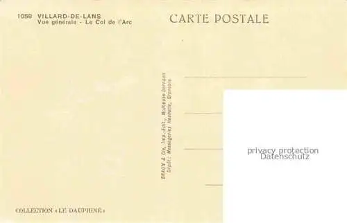 AK / Ansichtskarte Villard de Lans_GRENOBLE_38_Isere Vue generale Col de l Arc Collection Le Dauphine 