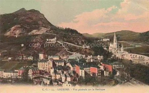 AK / Ansichtskarte LOURDES_65 Vue generale sur la Basilique 