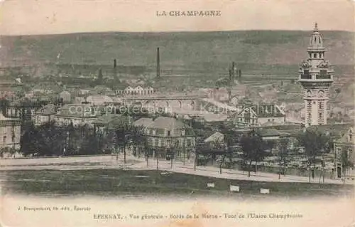 AK / Ansichtskarte Epernay_51_Marne Vue generale Brods de la Marne Tour de l Union Champenoise 