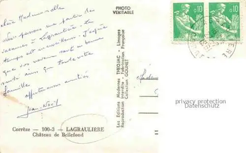 AK / Ansichtskarte Lagrauliere_Tulle_19_Correze Chateau de Bellefond 