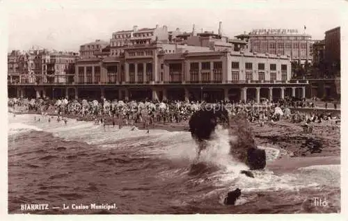 AK / Ansichtskarte BIARRITZ_64_Pyrenees_Atlantiques Casino Municipal Plage 