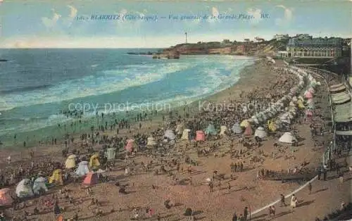 AK / Ansichtskarte BIARRITZ_64_Pyrenees_Atlantiques Vue generale de la grande plage 