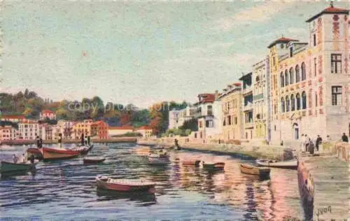 AK / Ansichtskarte SAINT JEAN DE LUZ_Bayonne_64_Pyrenees Atlantiques Le Quai de l Infante Kuenstlerkarte 