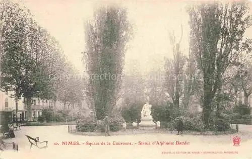 AK / Ansichtskarte NIMES_30_Gard Square de la Couronne Statue d Alphonse Daudet 