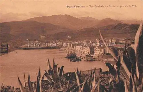 AK / Ansichtskarte PORT VENDRES_66_Pyrenees Orientales Vue generale du bassin et quai de la ville 