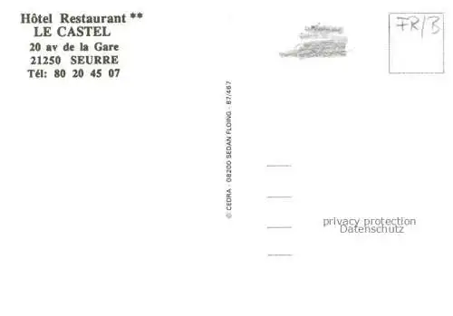 AK / Ansichtskarte Seurre_Beaune_21_Cote d_Or Hotel Restaurant Le Castel Dessin Kuenstlerkarte 