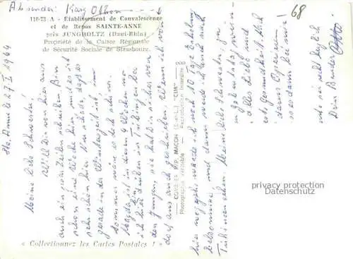 AK / Ansichtskarte Jungholtz_Jungholz_Guebwiller_68_Haut Rhin Etablissement de Convalescence et e Repos Sainte Anne vue aerienne 