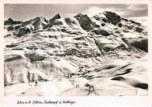 AK / Ansichtskarte Zuers Arlberg Winterpanorama mit Trittkop und Valluga